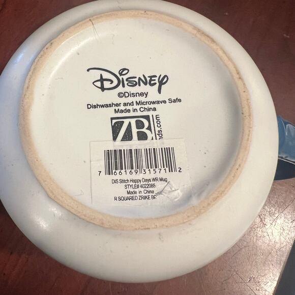 Disney Stitch Laughing Coffee Cup Mug White and Blue Lilo and Stitch Disneyland - Picture 4 of 6